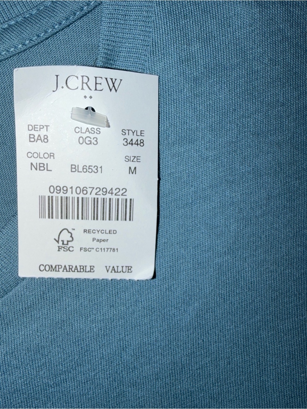 J. Crew Men's Long-Sleeve Crewneck Shirt in Dusty Blue - Picture 2 of 2